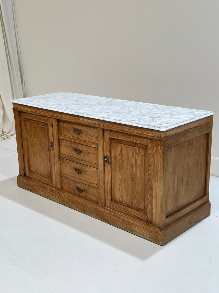Antique French Buffet with Carrara Marble Top