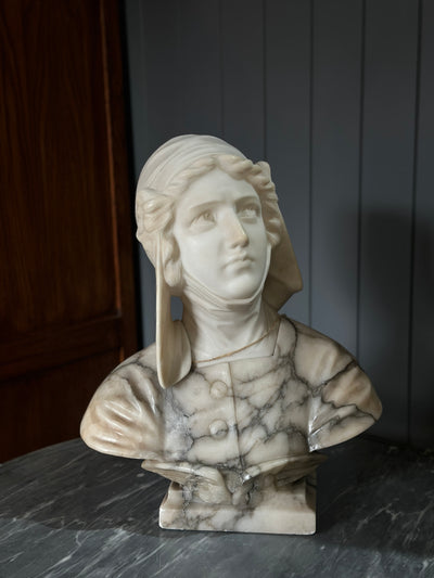 Antique Marble & Alabaster Joan of Arc