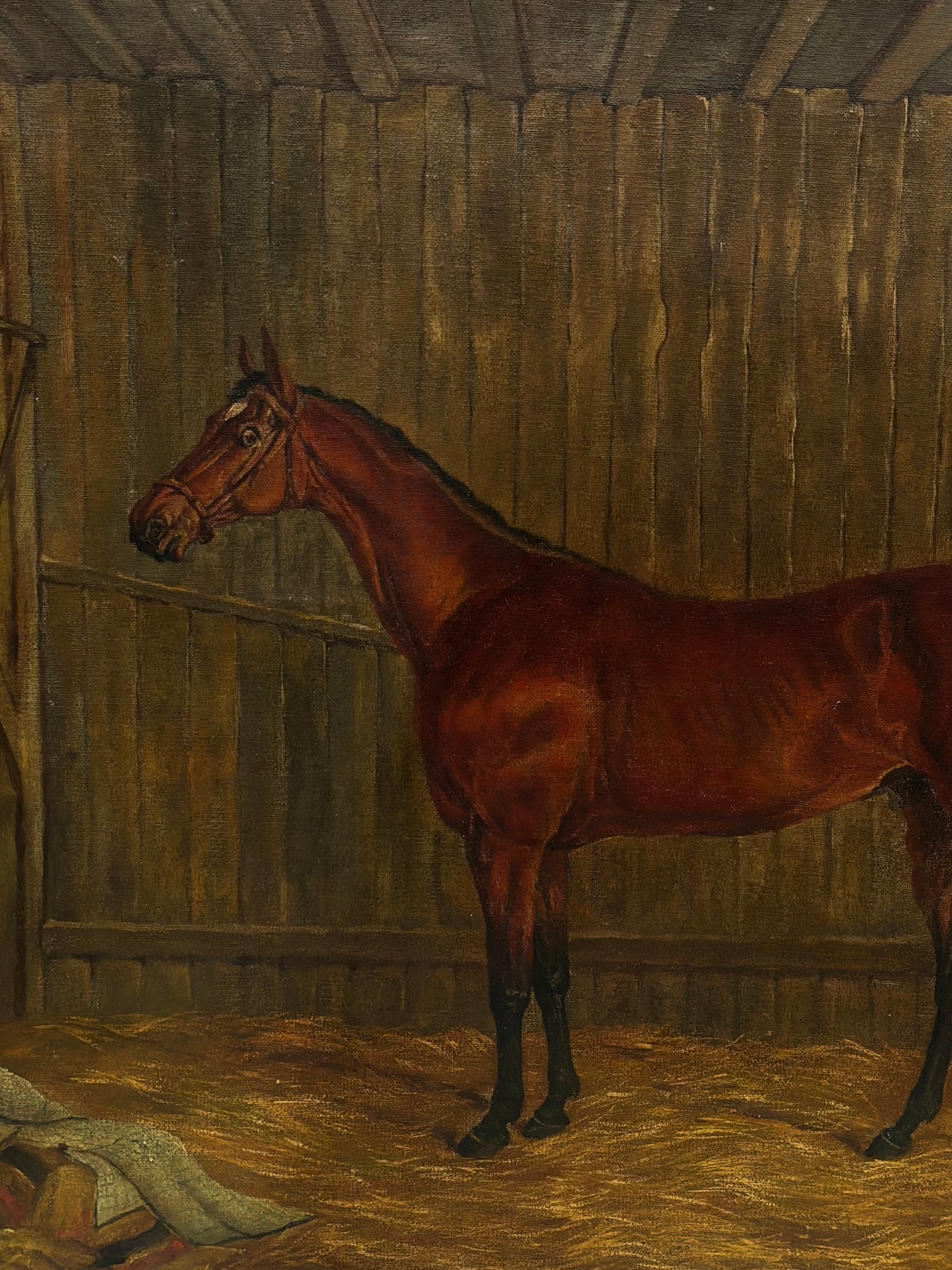 Antique Oil Painting Of Horse