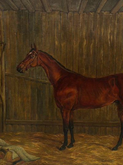 Antique Oil Painting Of Horse