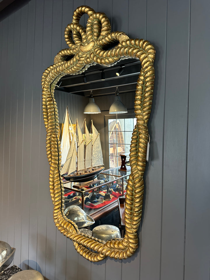 Large French 19th Century Rope Twist Giltwood Mirror