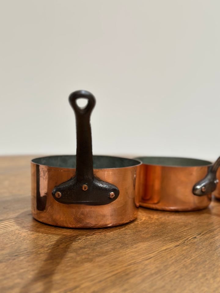 Set of 4 Copper Saucepans