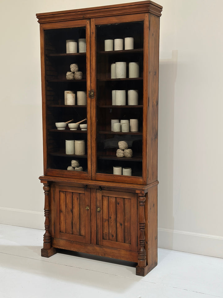 Tall Glazed English Bookcase
