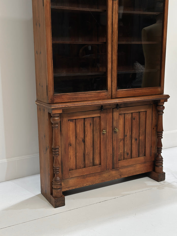 Tall Glazed English Bookcase
