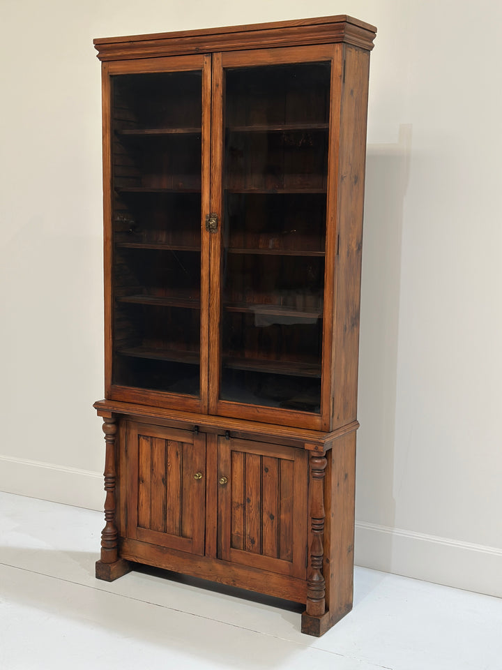 Tall Glazed English Bookcase
