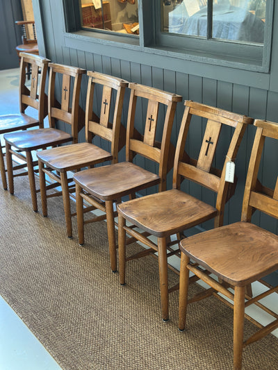 Set of 6 English Chapel Chairs