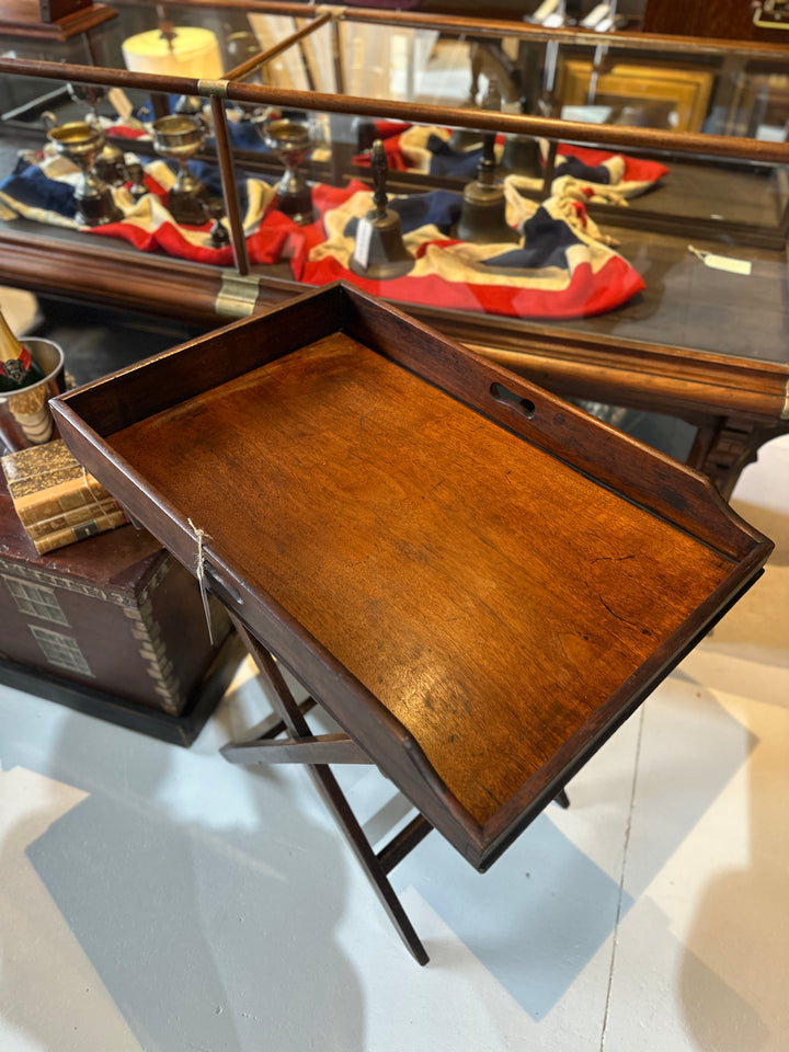 19th Century Mahogany English Butlers Tray Table