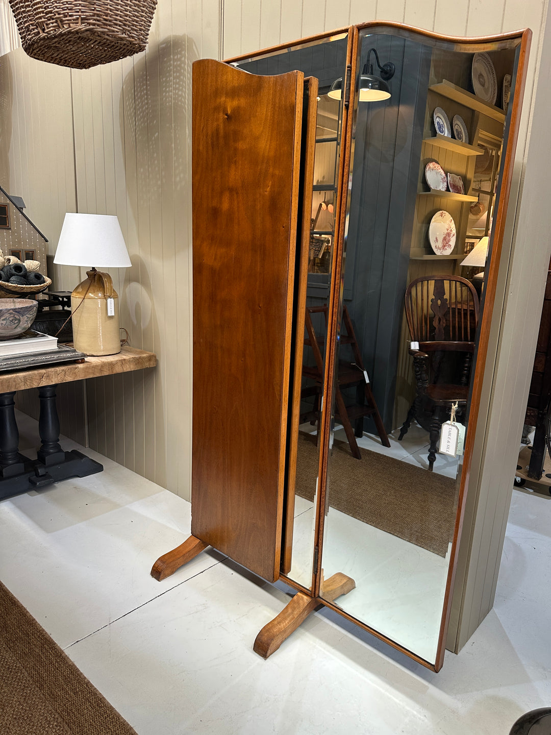 1930s Trifold Full Length Mirror