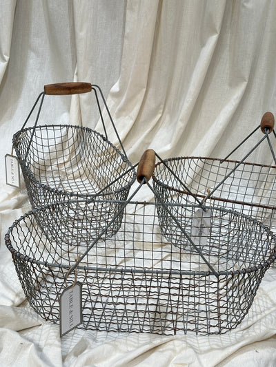 Vintage European Wire Basket