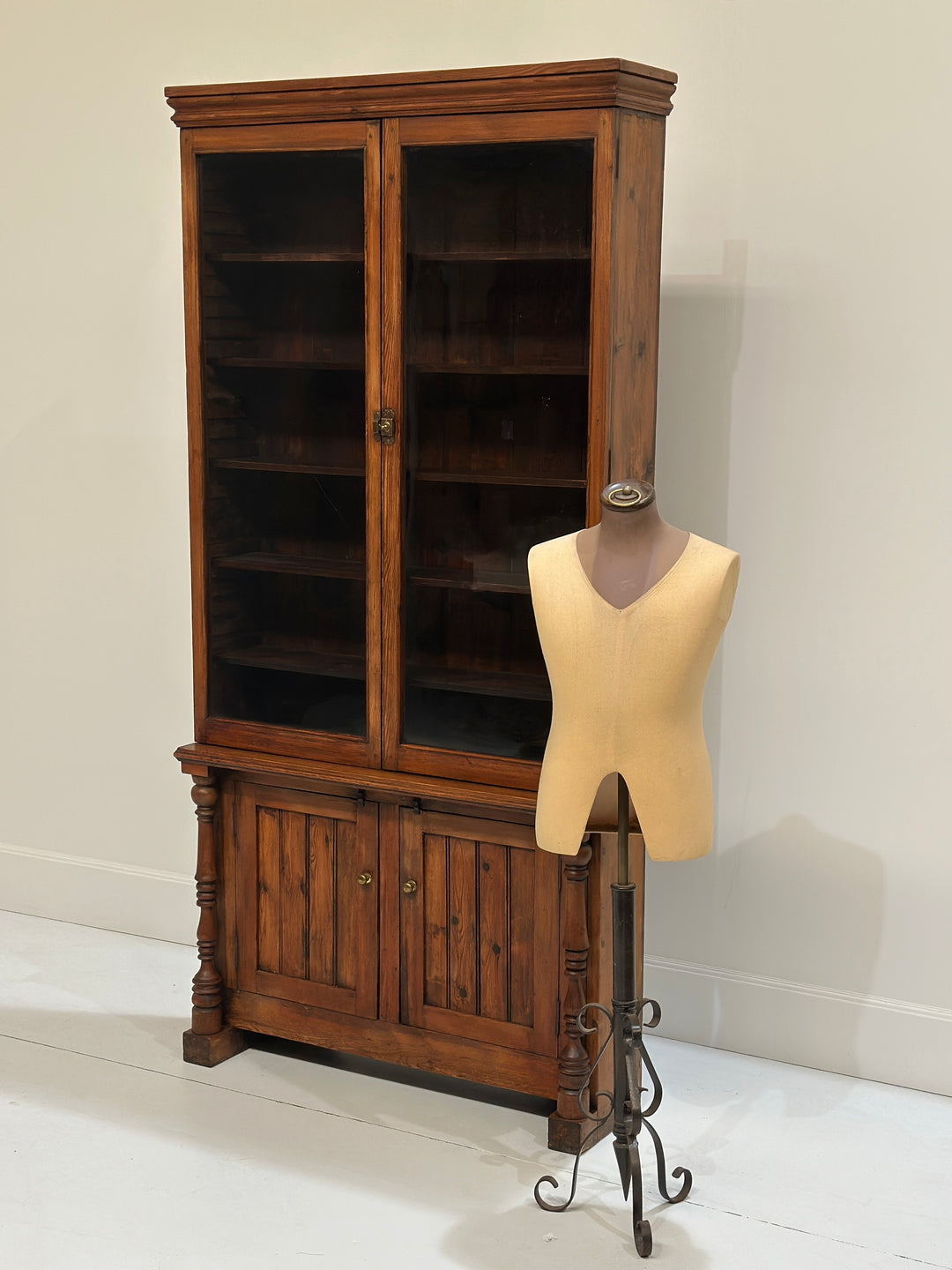 Tall Glazed English Bookcase