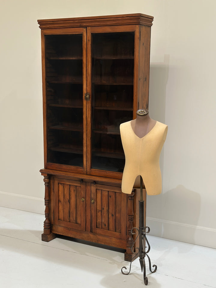 Tall Glazed English Bookcase