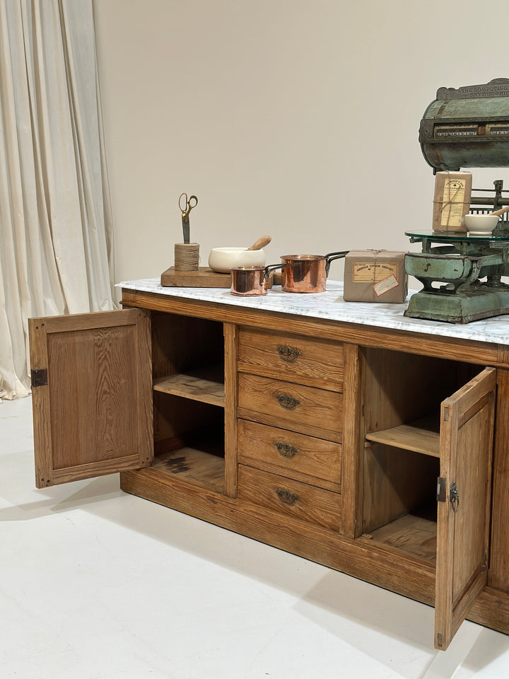 Antique French Buffet with Carrara Marble Top