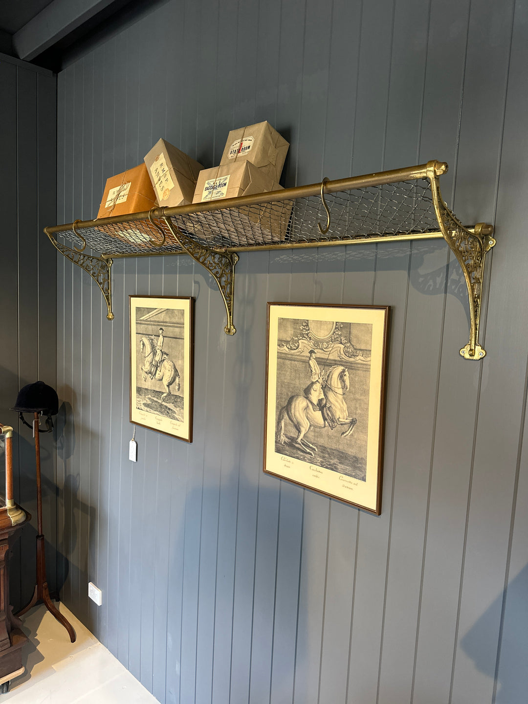 Antique Brass Double Length Railway Luggage Rack