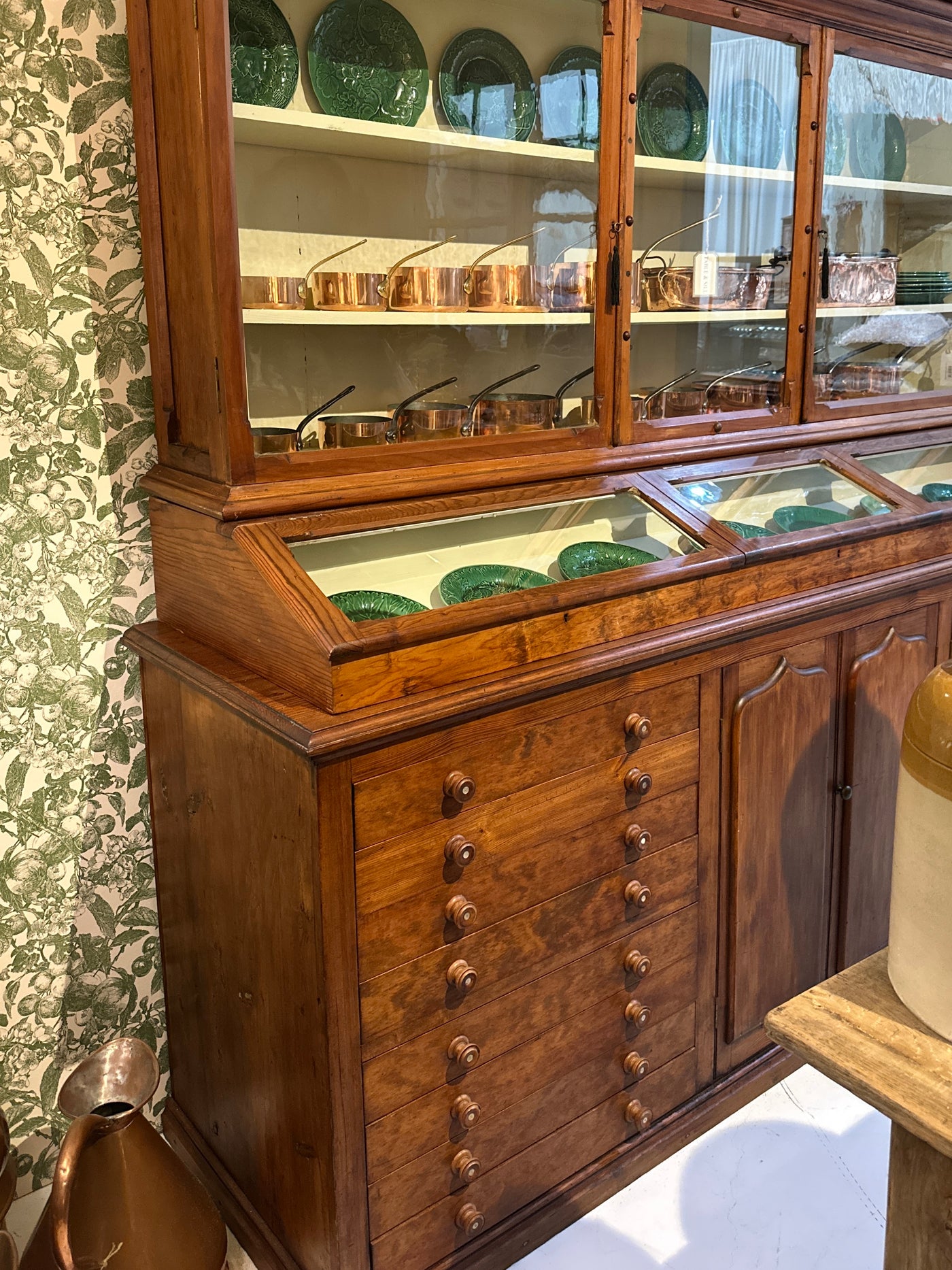 Victorian Pine Display Cabinet