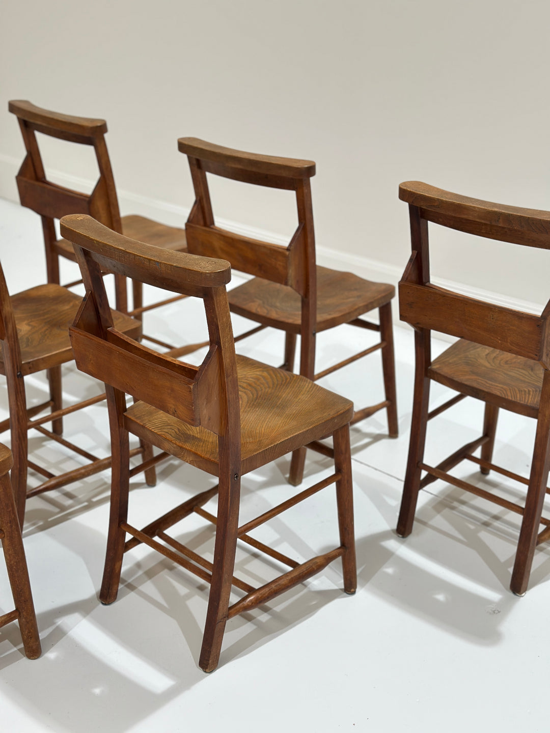 Set 6 Welsh Elm Chapel Chairs