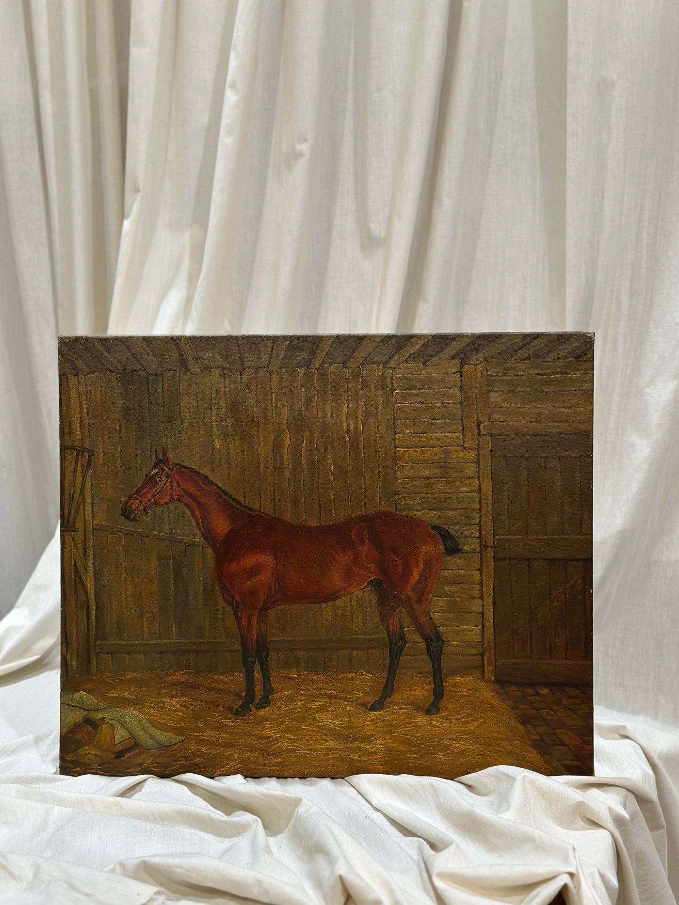 Antique Oil Painting Of Horse