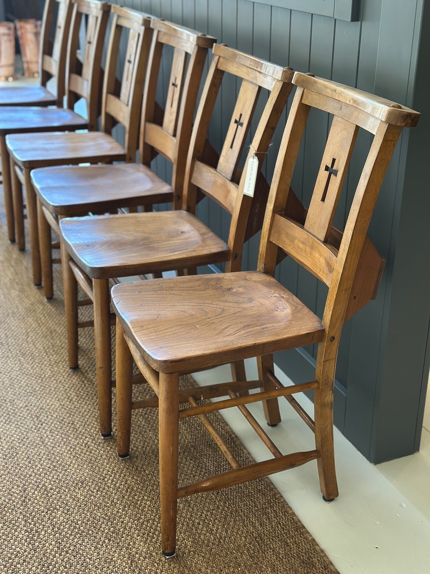 Set of 6 English Chapel Chairs