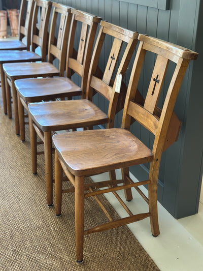 Set of 6 English Chapel Chairs