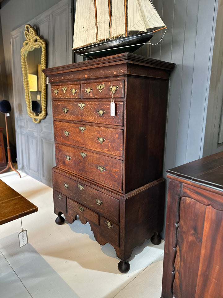 Early 18th Century English Oak Chest on Stand