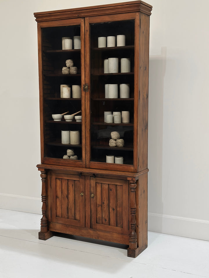 Tall Glazed English Bookcase