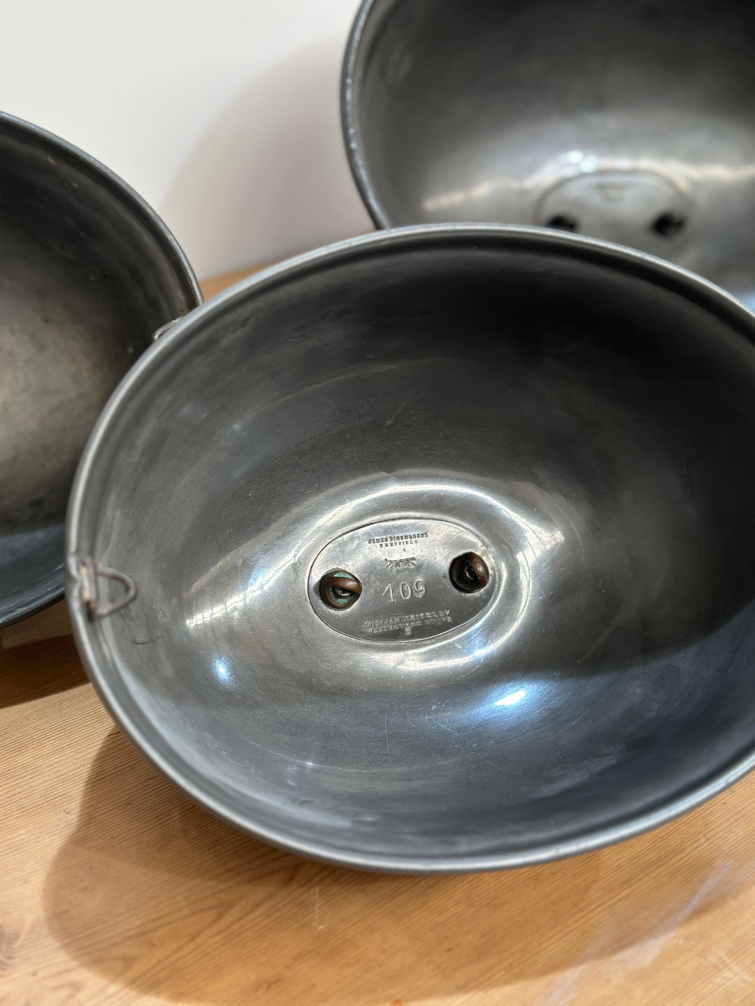 Antique English Pewter Food Domes