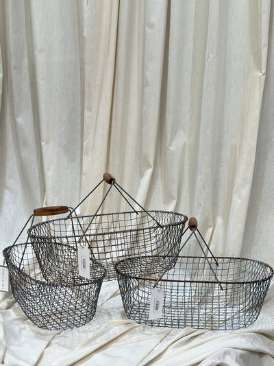 Vintage European Wire Basket