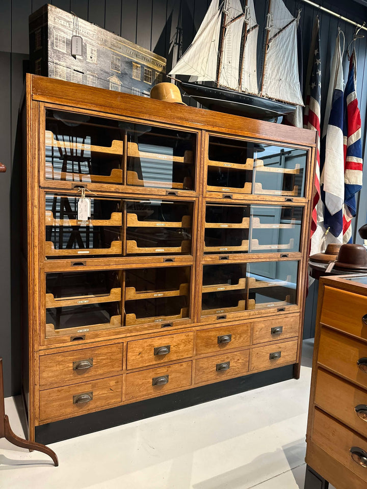 English Glazed Haberdashery Drawers