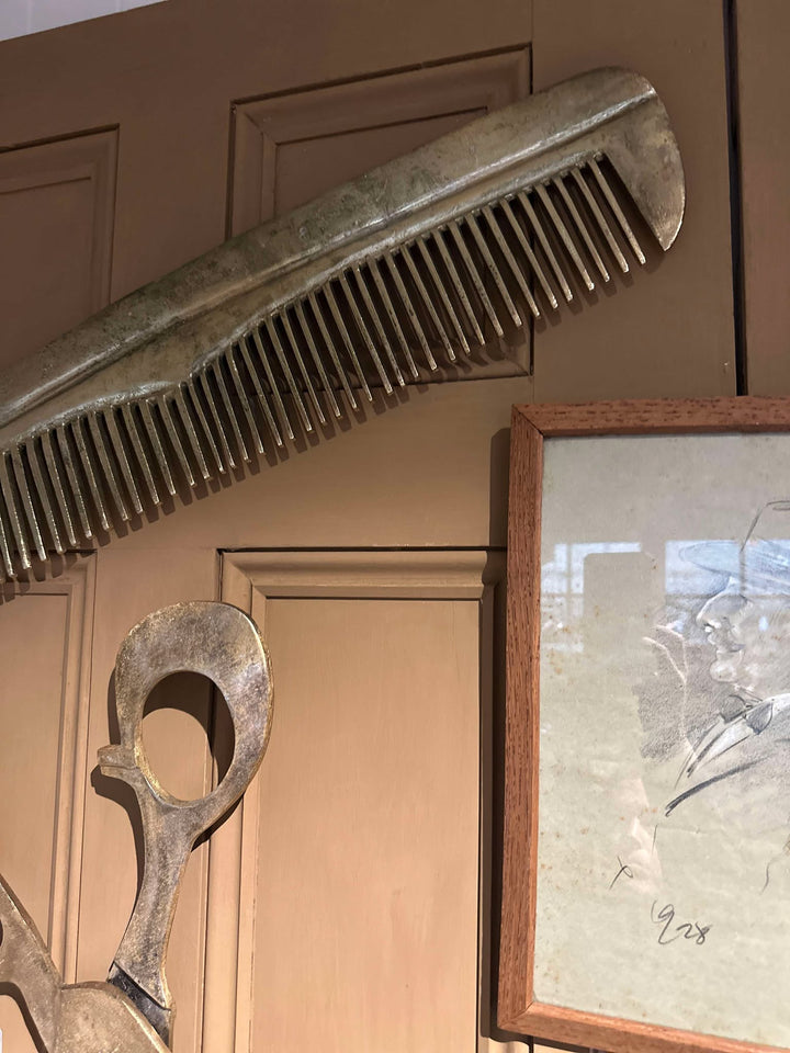 Giant Steel (Brass Finish) Comb &amp; Scissors Set