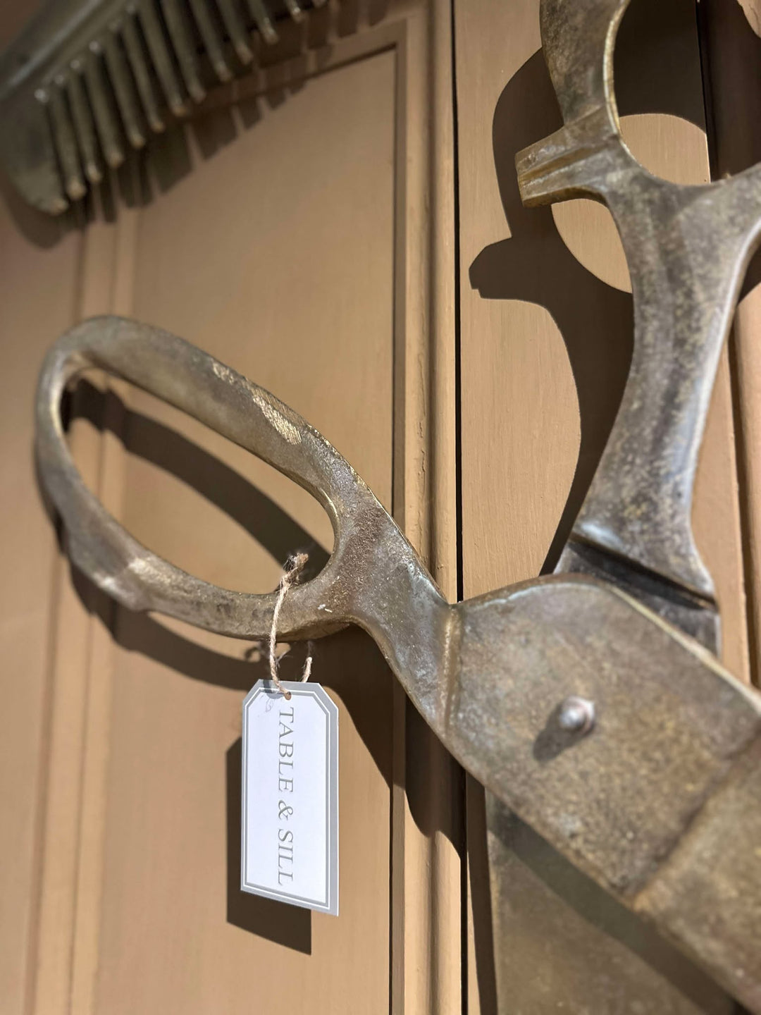 Giant Steel (Brass Finish) Comb &amp; Scissors Set