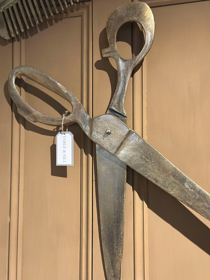 Giant Steel (Brass Finish) Comb &amp; Scissors Set