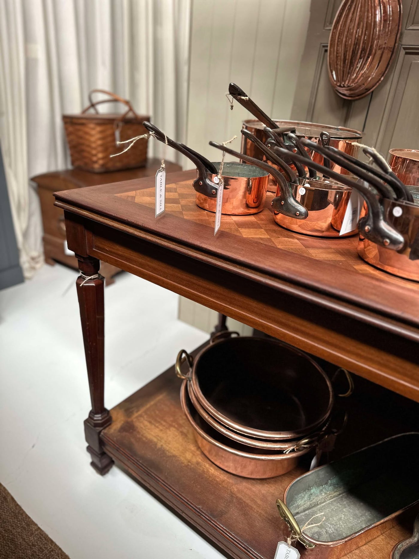 1920s French Parquetry Drapers Table