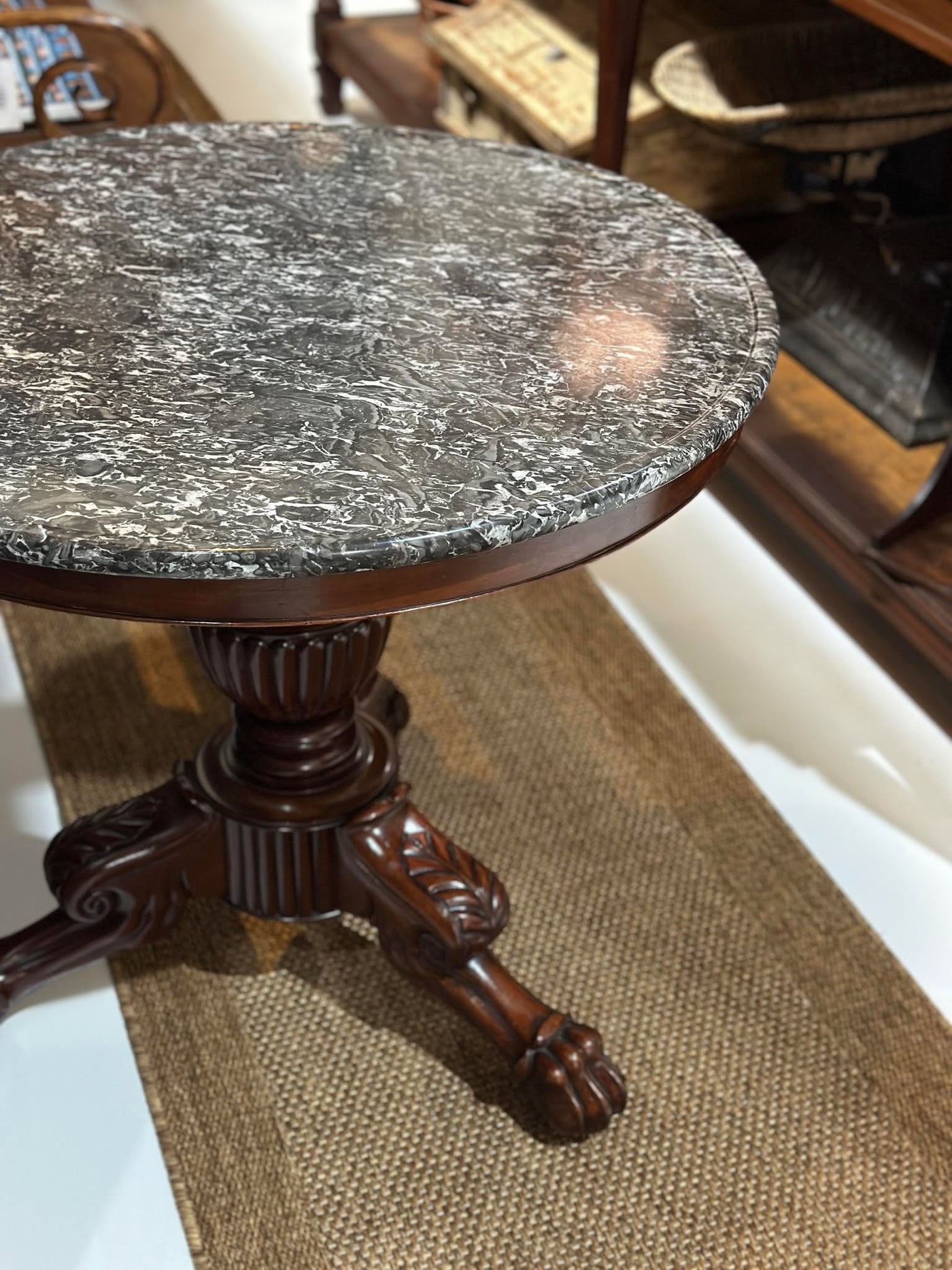 C19th French Mahogany & Marble Gueridon