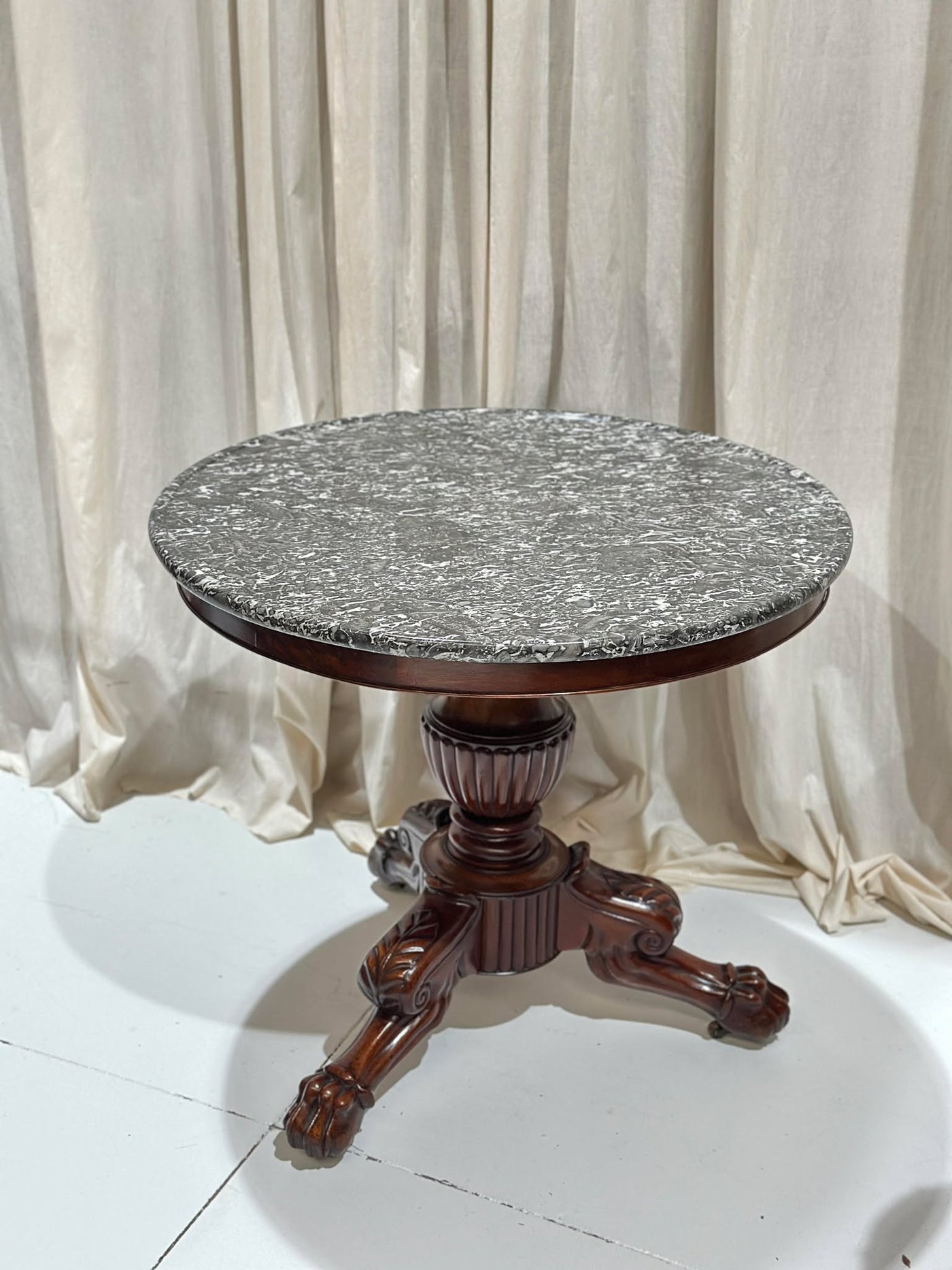 C19th French Mahogany & Marble Gueridon