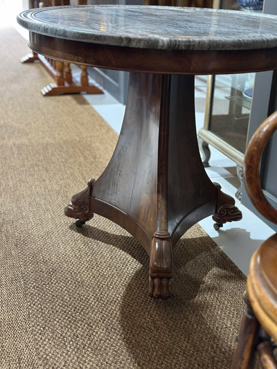 Antique French Walnut & Marble Gueridon