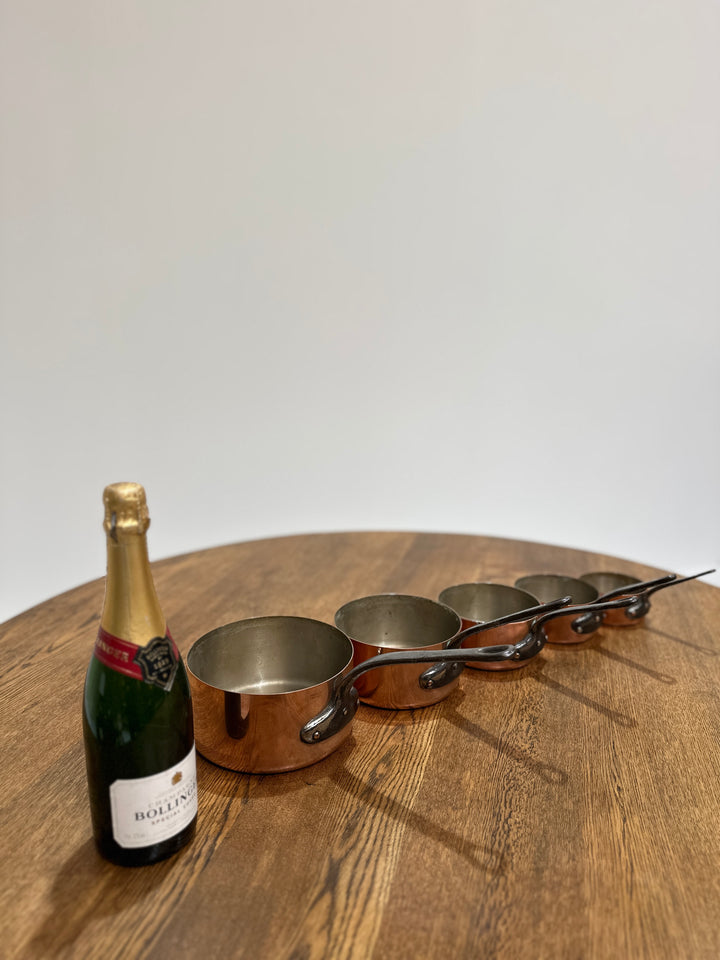 Set of 5 French Copper Saucepans (B)