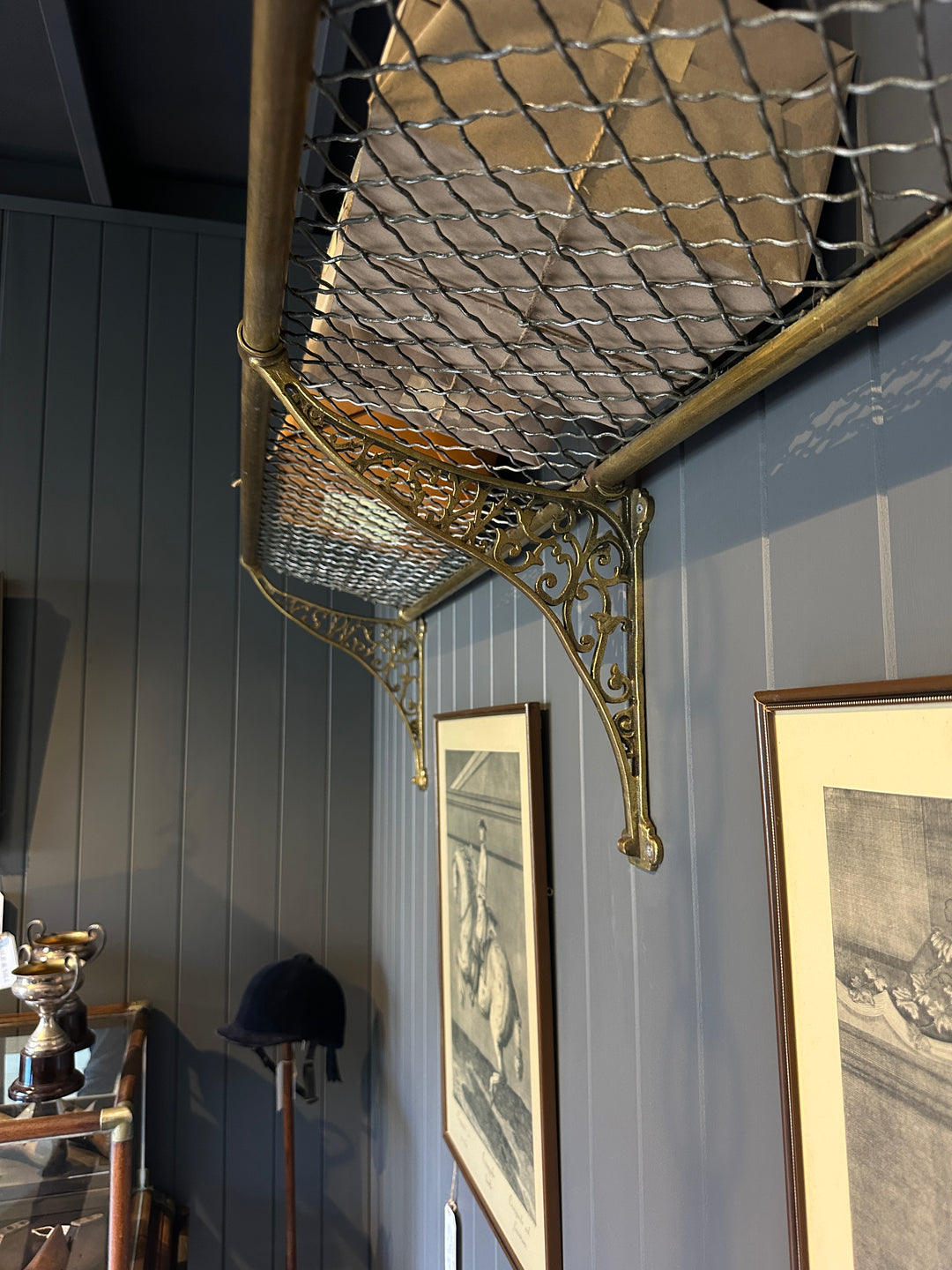 Antique Brass Double Length Railway Luggage Rack