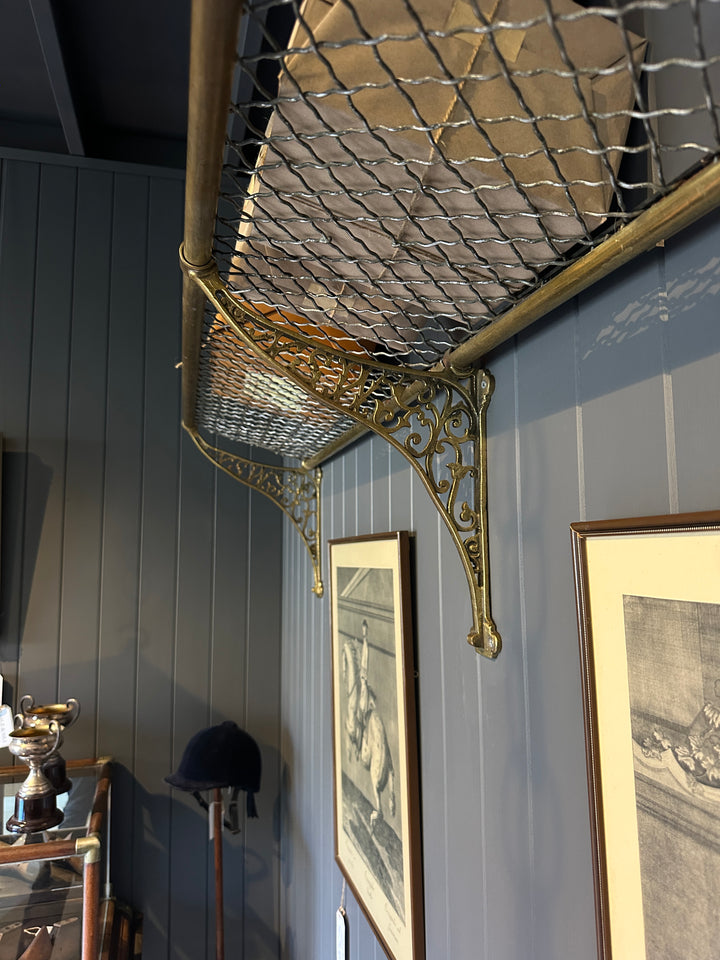 Antique Brass Double Length Railway Luggage Rack