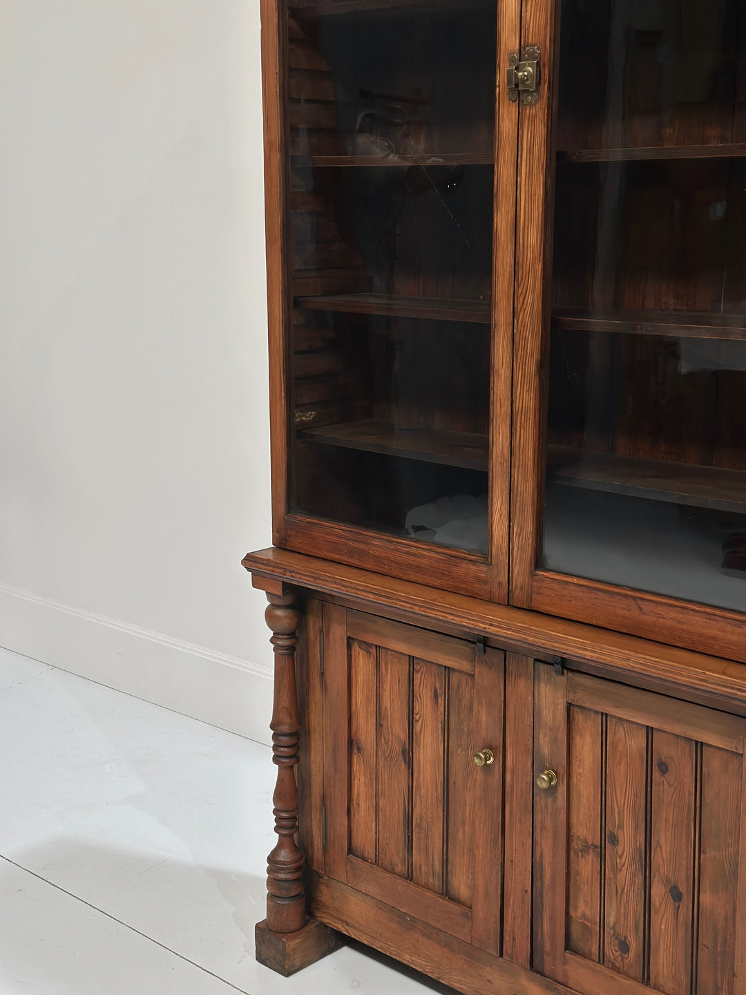 Tall Glazed English Bookcase
