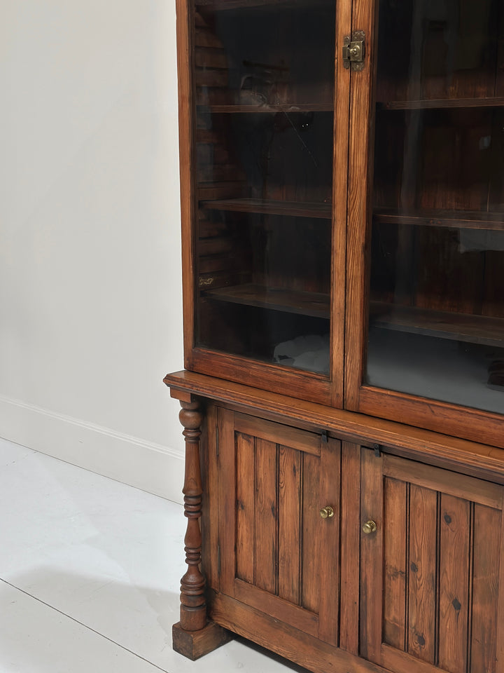 Tall Glazed English Bookcase