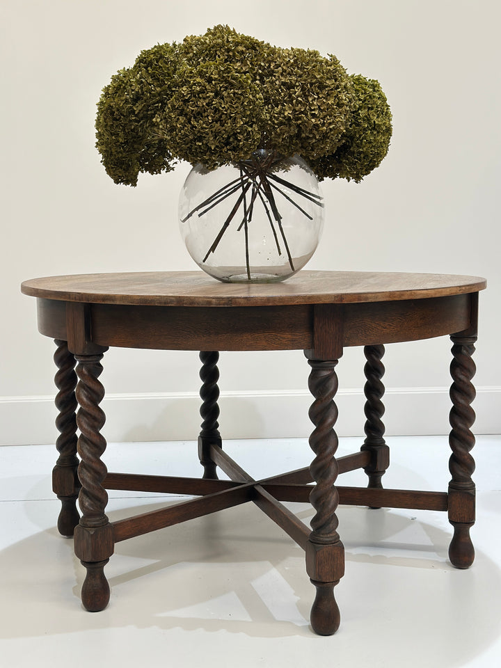 English Oak Barley Twist Round Table