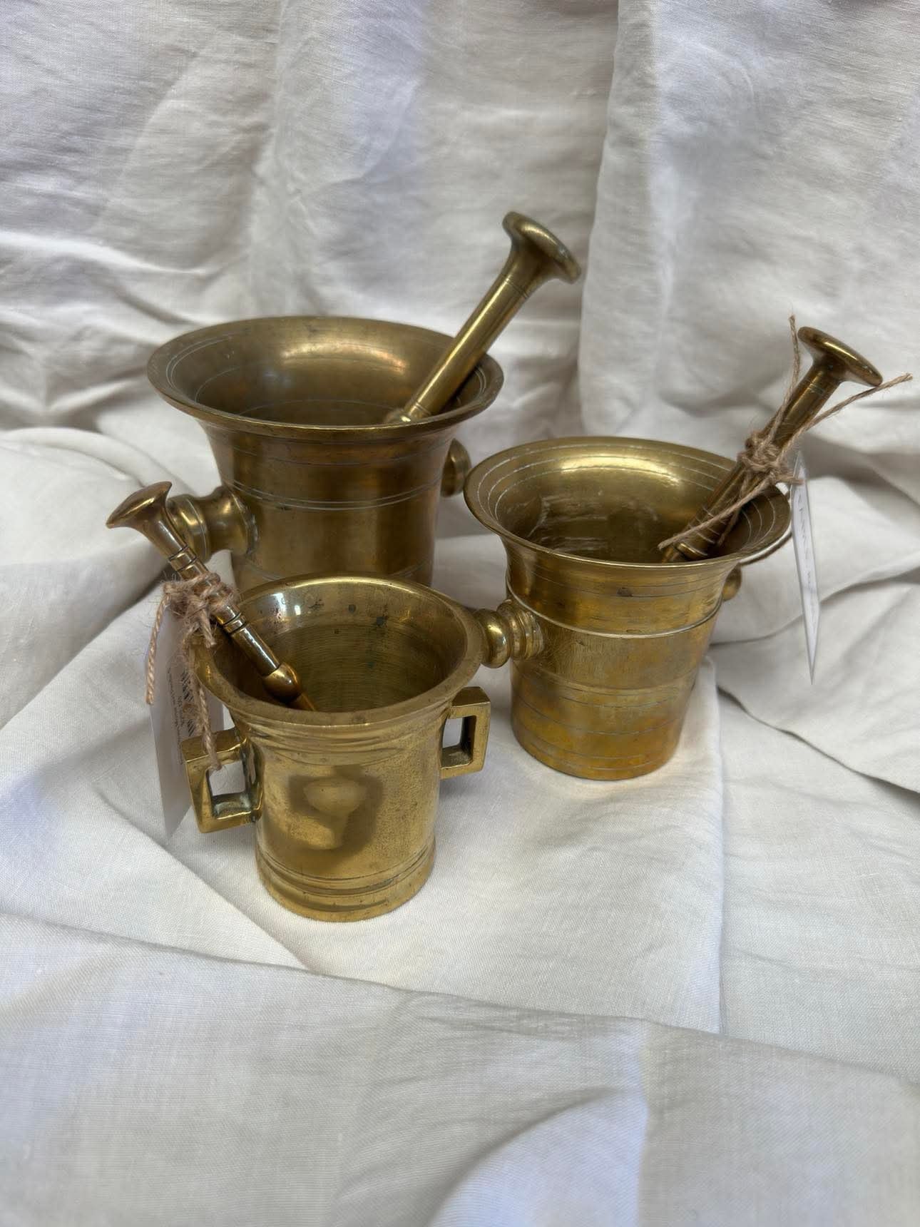 Antique Brass Mortar and Pestle L