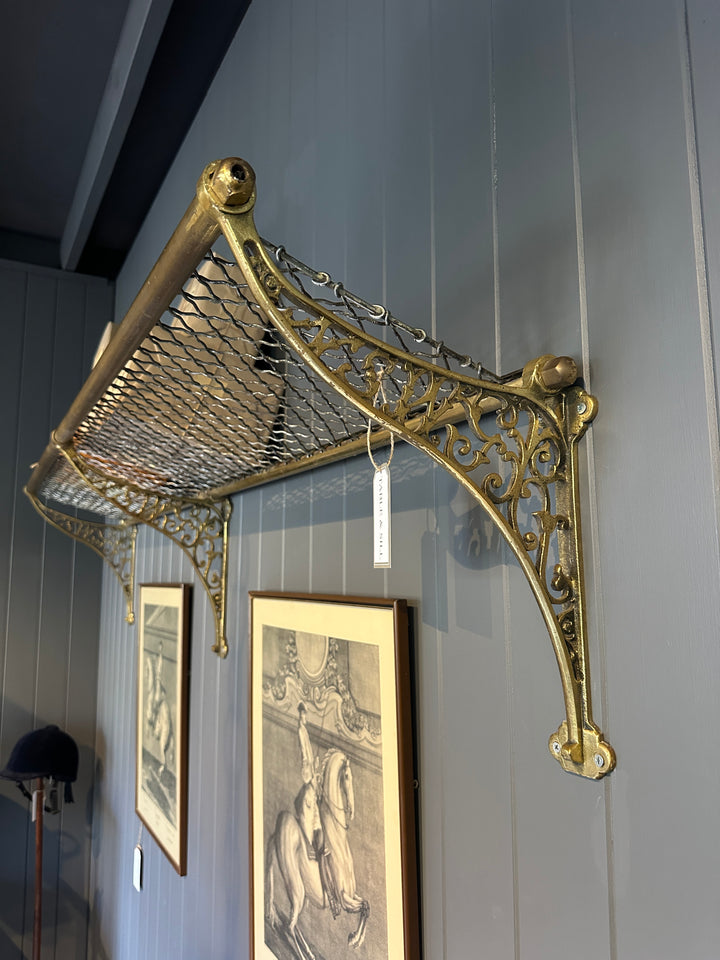 Antique Brass Double Length Railway Luggage Rack