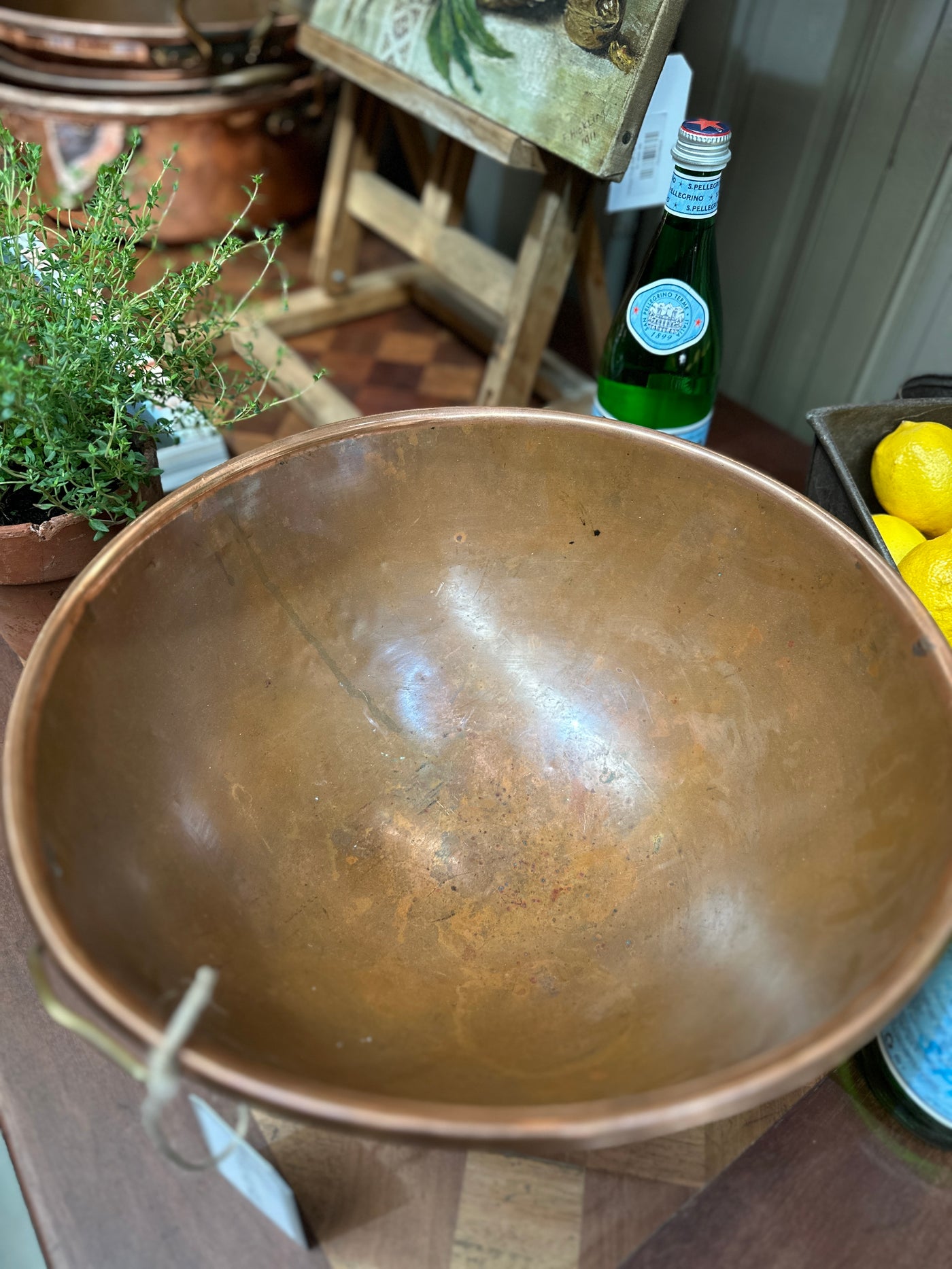 Lge French Copper Patisserie Bowl