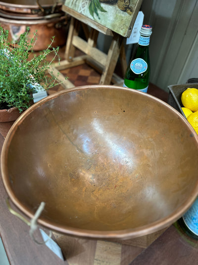 Lge French Copper Patisserie Bowl