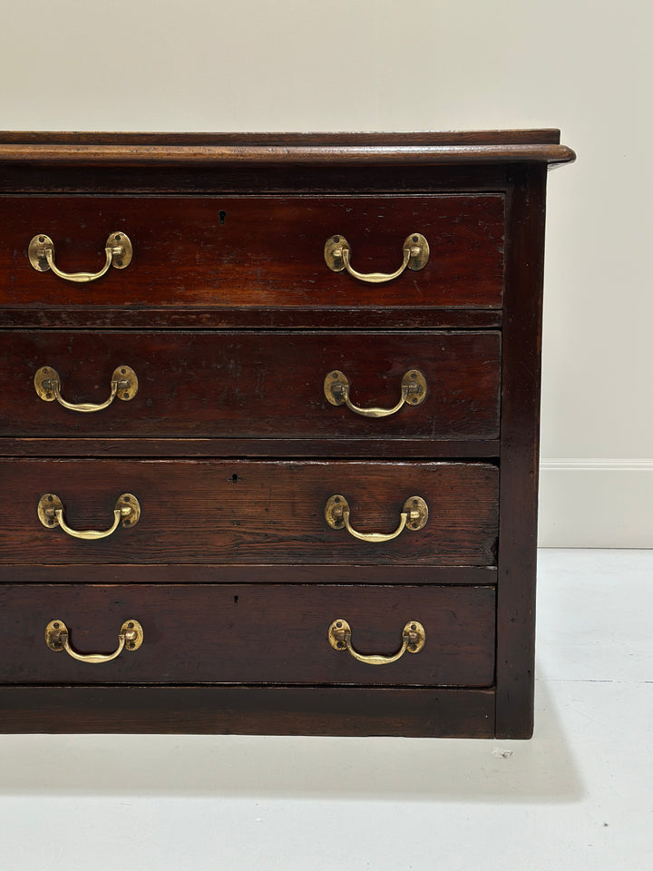Large English Bank Of Drawers