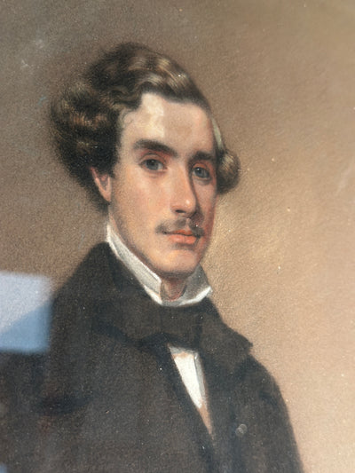 C19th Pastel Portrait of Lady & Gentleman