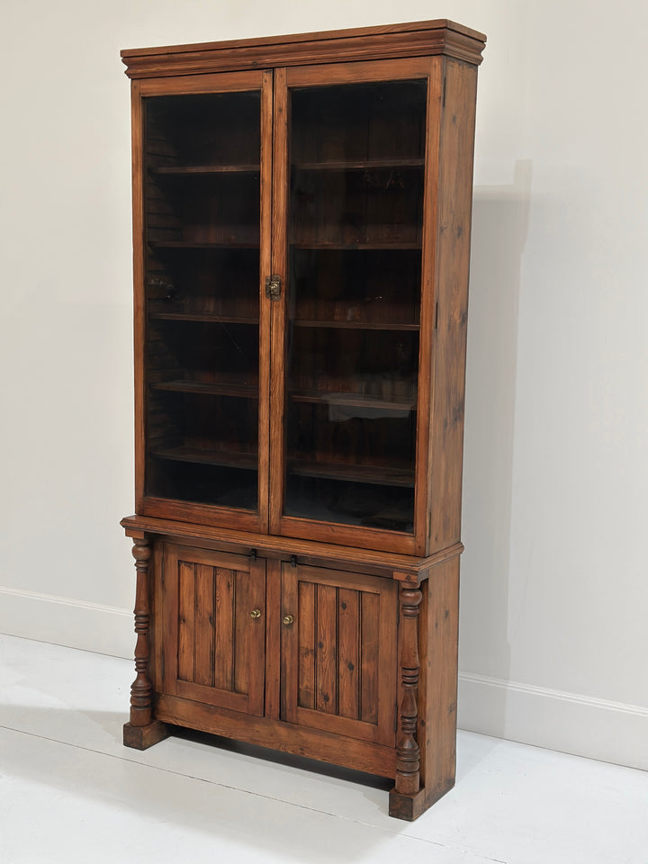 Tall Glazed English Bookcase