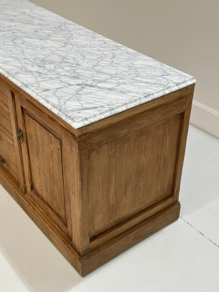 Antique French Buffet with Carrara Marble Top