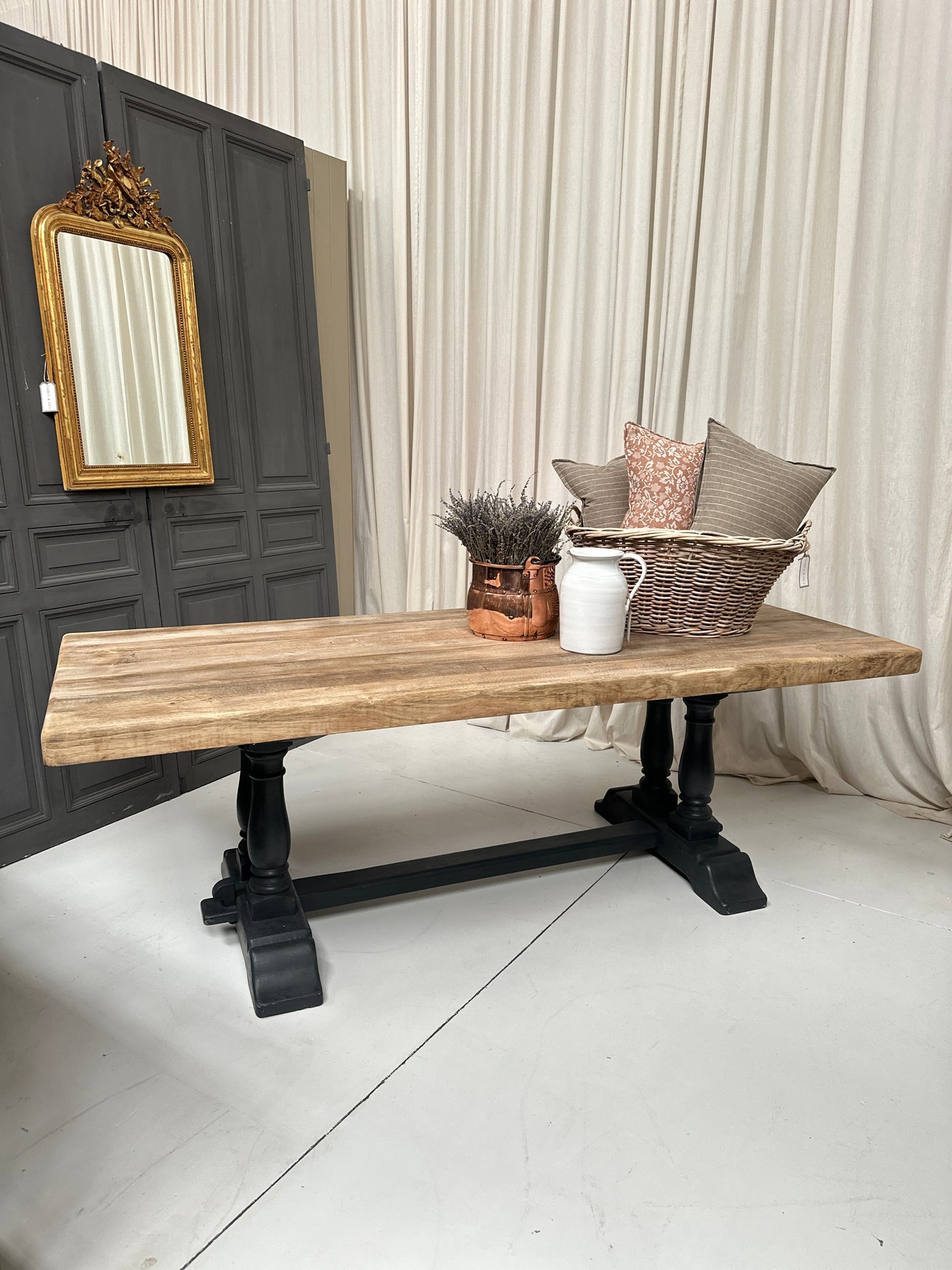 French Oak Pedestal Dining Table