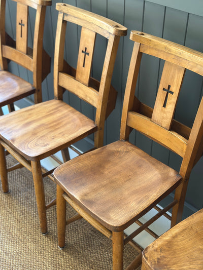 Set of 6 English Chapel Chairs